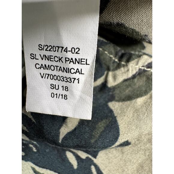 Old Navy Women’s Tropical Shift Dress L Green Black Floral Resort Vacation Rayon - Picture 9 of 11